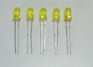 Amber led, 5 mm. (5 units)