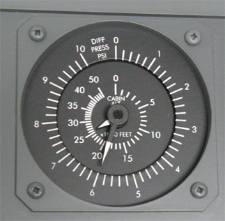OVH cabin press indicators panel