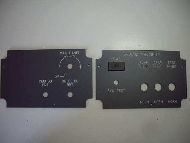 Glare lighting and GPWS (1st officer's side)