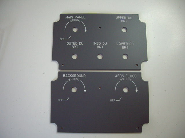 Glare lighting, displays brightness (captain's side)