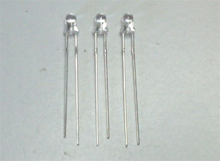 Led blanco frío 3 mm., alto brillo (3 uds).